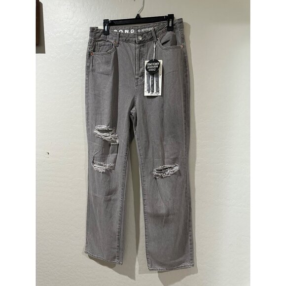 S.O.N.G 90's Boyfriend distressed Jean stovepipe straight button fly size 13/31 - Picture 1 of 8